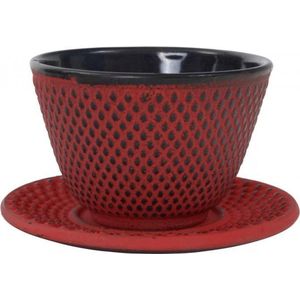 Tokyo Design Studio Arare Theekop en Schotel - 12 cl - rood