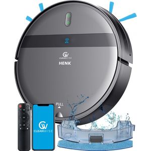 CleanWise Henk - Robotstofzuiger met dweilfunctie - Dweilrobot - Robot Stofzuiger Met Laadstation - Geschikt voor Huisdieren