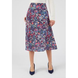 Damart - Stretchrok met fronsjes in crêpe met reliëf - Dames - Blauw - 38