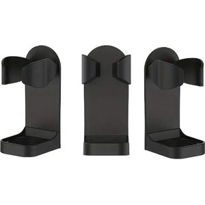 Zwarte Ruimtebesparende Badkamer Organizer - Wandgemonteerde Houder zonder Boren voor Scheerapparaten & Elektrische Tandenborstels - Verstelbare Haken, Geschikt voor Philips, Oral-B en Meer