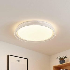 Lindby - LED plafondlamp- met dimmer - 1licht - metaal, kunststof - H: 8 cm - wit - Inclusief lichtbron