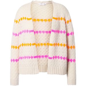 Angel of Style Angel of Style - Dames - Cardigan Straight Fit neonkleurige details - Off-white - Maat 42+