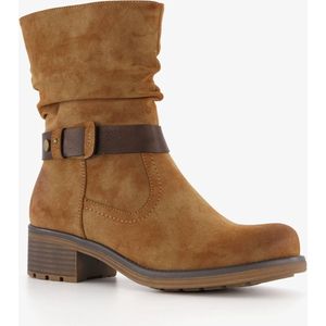 Blue Box dames boots met lage hak cognac - Maat 39