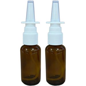 Amberkleurig glas 1 oz neusspray! Leeg, navulbaar, reisformaat premium glas voor zoutoplossing! (2 pakken)