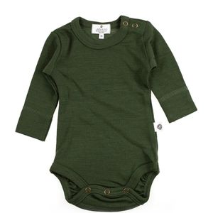 Wollen Romper lange mouw – Merinowol - Rifle Green- 62 - 3 tot 6 maanden