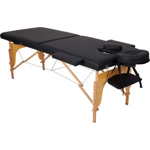 Infinity Goods Massagetafel - Inklapbaar - 250KG Draagvermogen - 8 Hoogtestanden - Incl. Opbergtas - Behandeltafel - Zwart