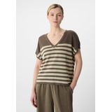 comma - Gebreide Trui - Lichtgewicht - V-hals - Korte Mouwen - Relaxte Pasvorm