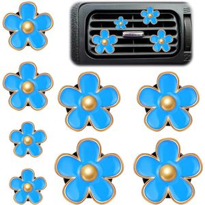 8 stuks madeliefjes bloem auto luchtverfrisser clip - Blauw