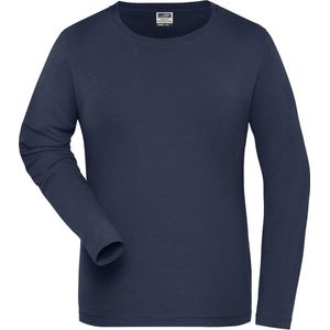 James and Nicholson Dames/dames Organic Cotton Sweater met lange mouwen (Marine)