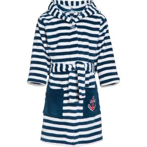 Playshoes - Fleecebadjas voor kinderen - Maritiem - Navy-blauw / wit - maat 86-92cm