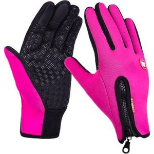 Buitensporten Wandelen Winterfietshandschoenen voor fietsen Dames Heren Windstopper zachte warme handschoenen Outdoor Winter Sports Bicycle Bike Cycling Gloves - Roze M