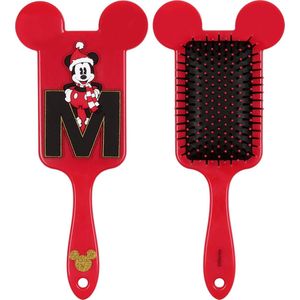 Mickey Mouse - Donkerroze Haarborstel, Plat, Groot, Plastic, Kerstmis