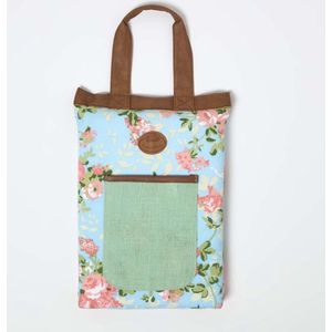 Homescapes tuinkniekussen rozen blauwroze, 26 x 40 cm met draagbeugel