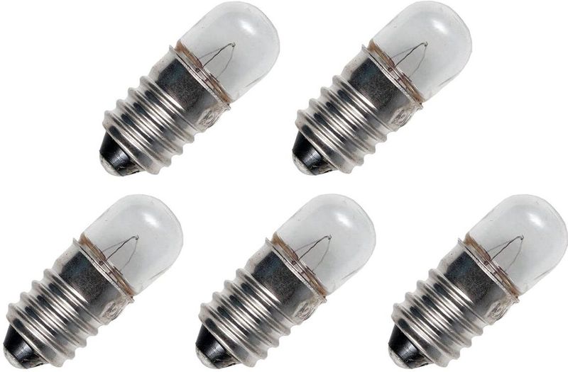 Signaallamp E10 - 6V - Gloeilamp - Dimbaar - 5 stuks - Ø9mm - 23mm - 2500K