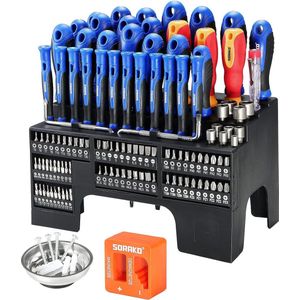 Schroevendraaierset, 118-delig, magnetische Schroevendraaierset (bevat 12 precisie schroevendraaiers) met opbergrek, gebruikt voor meubelreparatie, montage, reparatie van elektronische producten