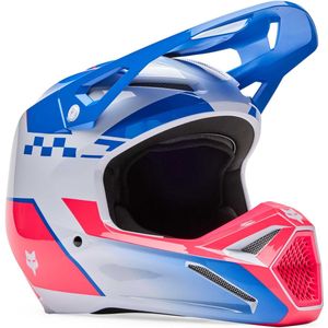 FOX V1 Youth Collect Blauw Roze Kinder Crosshelm - Maat YM - Helm