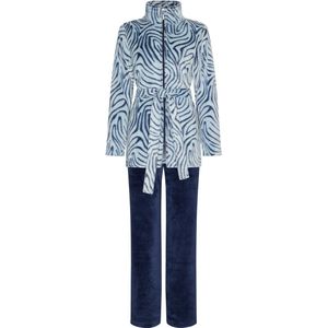 Pastunette Huispak -Blue Animal - Fleece - Blauw - Rits - Maat 44