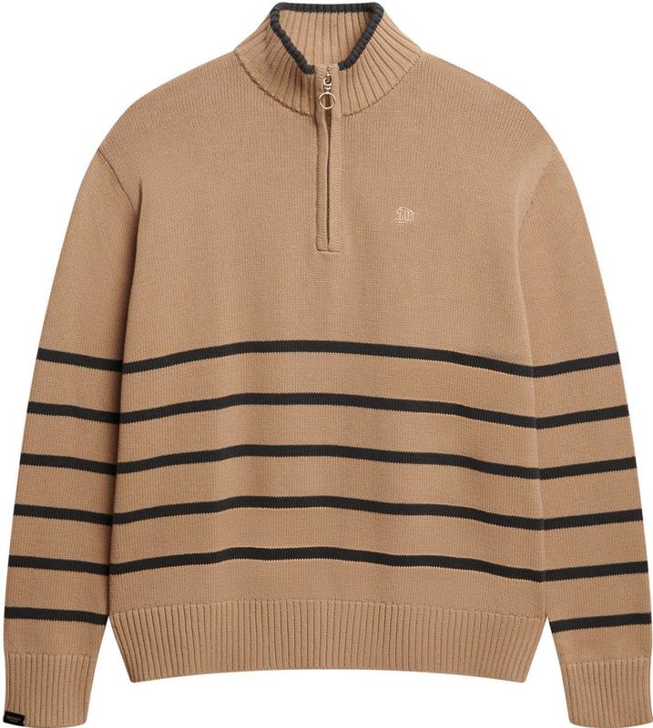 Superdry - Cotton Half Rits - Gebreide Trui - Oversized - 100% Biologisch Katoen