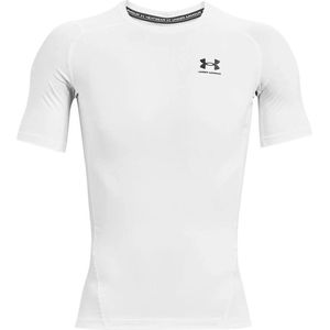 Under Armour UA HG Armour Comp SS Heren Sportshirt - Wit - Maat L