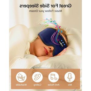 Bluetooth Slaapkoptelefoon Oogmasker -100% Verduisterend Slaapmasker met Dunne Luidsprekers - 16 uur Speeltijd - Comfortabel Slapen Uniseks