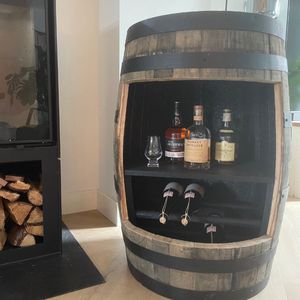 Wijnrek ""Single Malt"" - Eiken Whiskyvat 190 liter - Wijnvat - Wijnmeubel - Drank kast