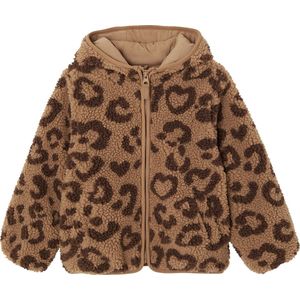 Sherpa - Meisjes Vest - Bruin - Luipaardprint - 100% Polyester