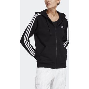 adidas Sportswear Essentials 3-Stripes French Terry Regular Ritshoodie - Dames - Zwart- XS