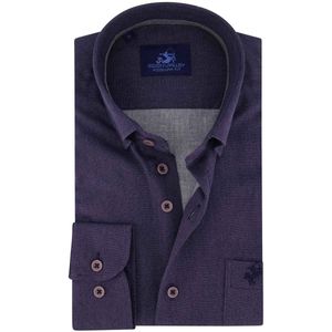 casual overhemd Eden Valley Regular Fit donkerblauw borstzak