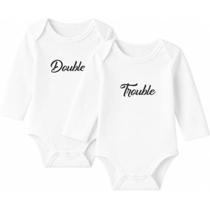Romper Double Trouble - wit - lange mouw