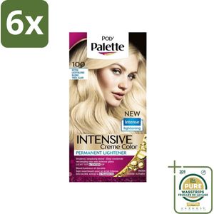 Poly Palette - Haarverf - Extra Licht Blond 100 - 115ml - Voordeelverpakking - 6 stuks - Permanente haarverf - Lichte haarkleur
