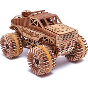 Wood Trick – Modelbouw 3D houten puzzel – ‘Monster truck' (WDTK015) – 556 stuks - Geen lijm noch verf nodig!