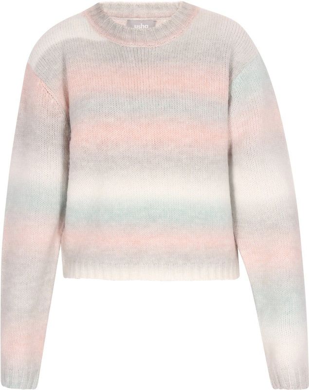 Usha - Trui - Lichtblauw - Gestreept - Lange Mouw