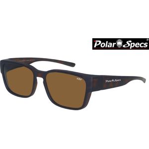 Polar Specs® Overzet Zonnebril PS5007 – Mat Tortoise Brown – Polarized Brown – Small – Unisex