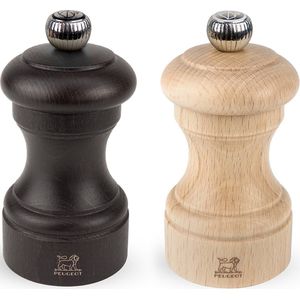 Peugeot Bistro Peper- En Zoutmolen 10 cm - Chocolade/naturel - Beukenhout
