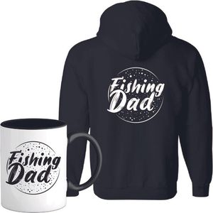 T-Shirtknaller Vest met koffiemok | Fishing Dad - Vis / Vissen / Vishengel Kleding | Heren / Dames Vest Cadeau | Kleur zwart | Maat S