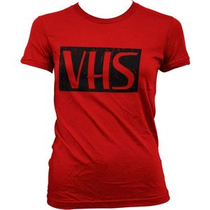 Hybris Damen Distressed Vhs Girly T-Shirt SH-5-15681-LFH1-4 Red-S