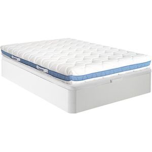 DREAMEA Set 160 x 200 cm bedbodem met opbergruimte, wit + matras van schuim met vormgeheugen van 20 cm dik - AIRMEMORY van DREAMEA L 200 cm x H 30 cm x D 160 cm