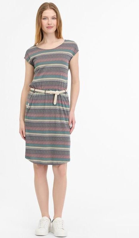 Jerseyjurken - LILITHE - Gevlochten Riem - Elastaan - Middellange Snit - Zomer