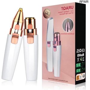 RFWR® Gezichtshaarverwijderaar voor Vrouwen - 2-in-1 Wenkbrauwtrimmer en Oplaadbaar Damesscheerapparaat