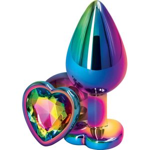 NS Novelties - Rear Assets Mulitcolor Heart M - Anal Toys Buttplugs Meerkleurig