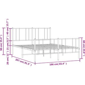 VidaXL Bedframe Metaal Zwart 160x200 cm