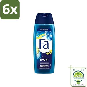 Fa - Douchegel - Active Sport - Verfrissend & Langdurig - Hydraterend - 250 ml - Voordeelverpakking - 6 stuks - Douchegel - Verfrissend