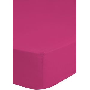 Luxe jersey geweven hoeslaken fuchsia - 180x220 (lits-jumeaux extra lang) - heerlijk zacht en ademend - hoogwaardige kwaliteit - rondom elastiek - hoge hoeken - perfecte pasvorm