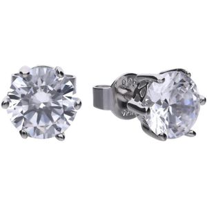 Diamonfire - Zilveren oorknoppen 1.50 ct - 7 mm - Chatonzetting