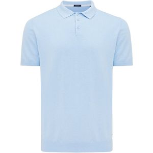 TRESANTI | TREVOR | Basic gebreide polo katoen kasjmier | Sky Blauw | Size S
