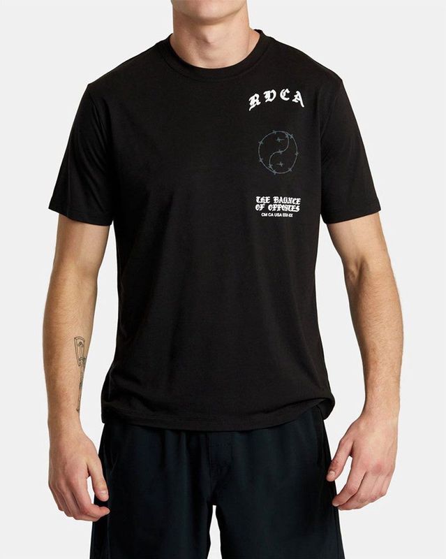 Rvca - VA Barb - T-shirt - Zwart - Korte Mouwen - Regular Fit