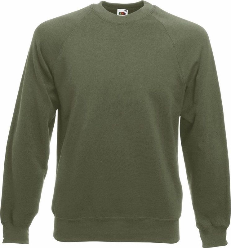 Fruit Of The Loom Heren Raglan Mouwen Belcoro® Sweatshirt (Klassiek Olive)