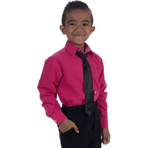 Kinderoverhemd lange mouw fuchsia-146/152