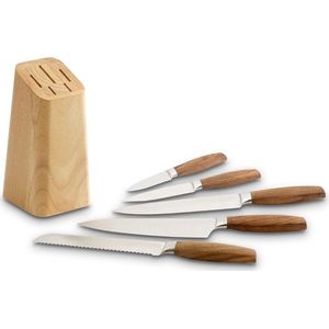 VELTRR® Messenset met Blok - Messensets met Messenblok - Koksmes - Keukenmessen Set - Super Scherp - RVS