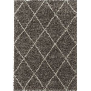 Hoogpolig Vloerkleed | Tapijt | Shaggy | Alvor | Taupe | 240x340 cm